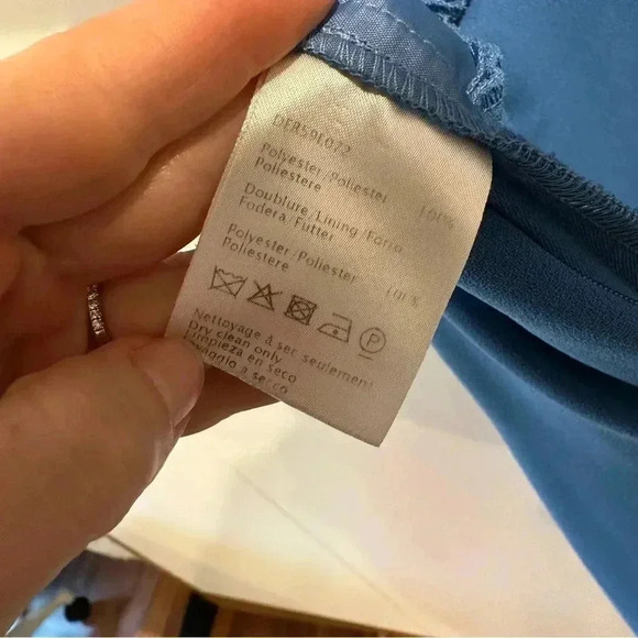 Gerard Darel Paris “Rimini” Crepe Asymmetrical Drape Dress Blue EU 40/US 10 EUC‌ - Picture 13 of 13